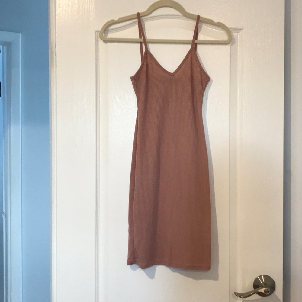 Pretty Little Thing pink ribbed mini dress